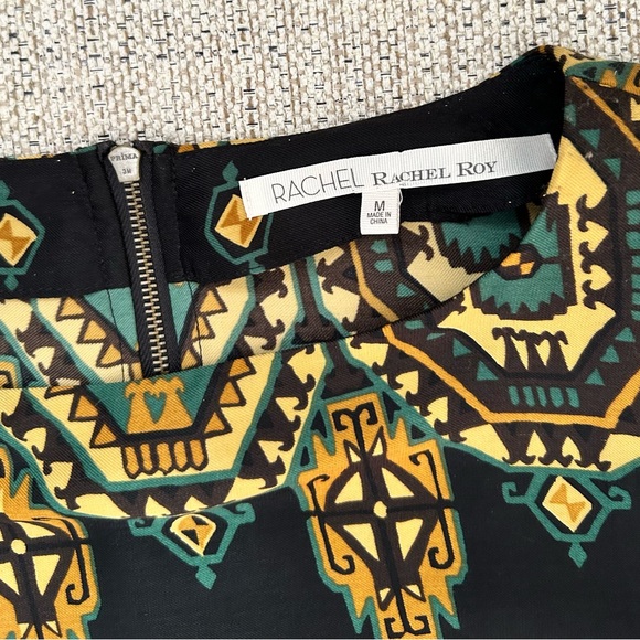 RACHEL RACHEL ROY
Black Print/Gold Metallic Mini Dress 
Size Medium - Picture 2 of 5